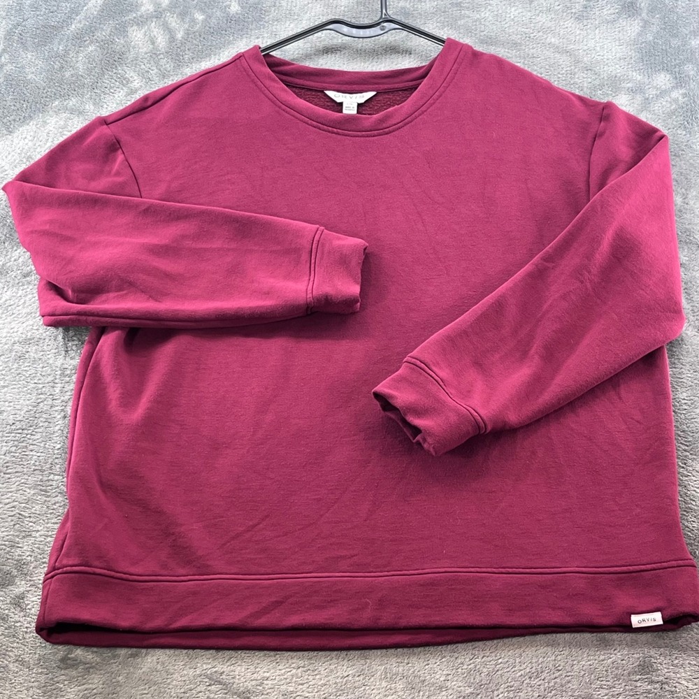 Orvis Classic Collection Burgundy Modal Blend Crewneck Sweatshirt Womens Large